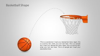 PowerPoint Shapes of Basketball and Hoop Net