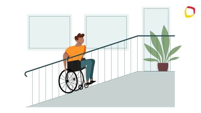 Human and Wheel Chair Illustration Slide
