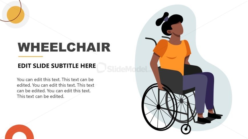 PowerPoint Slide with Female Human Character on Wheelchair