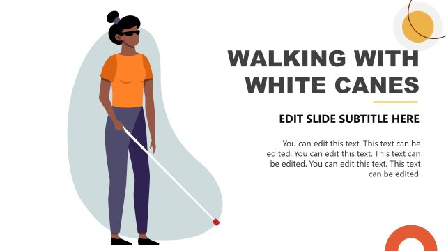 Walking with White Canes Slide with Female Illustration