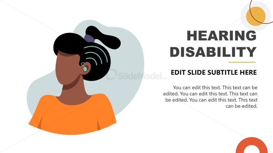 Hearing Disability Slide with Female Character 