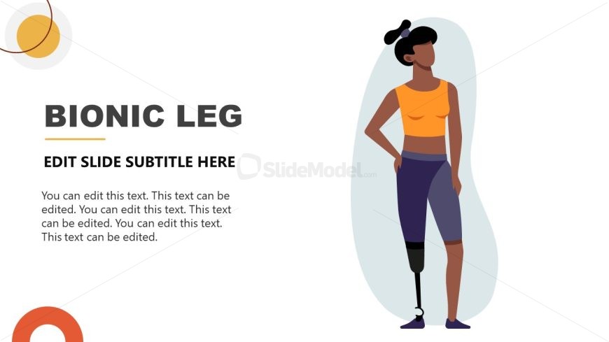 Slide for Bionic Leg with Female Human Character 