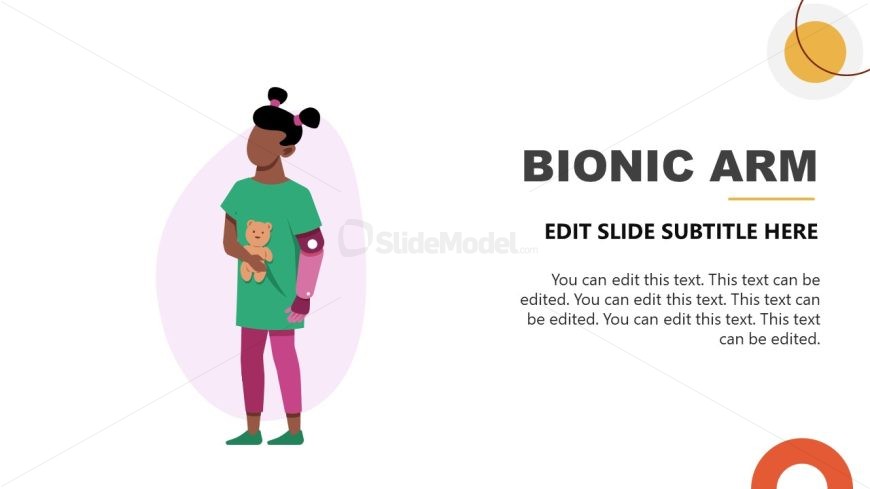 Slide for Bionic Arm with Female Human Character 