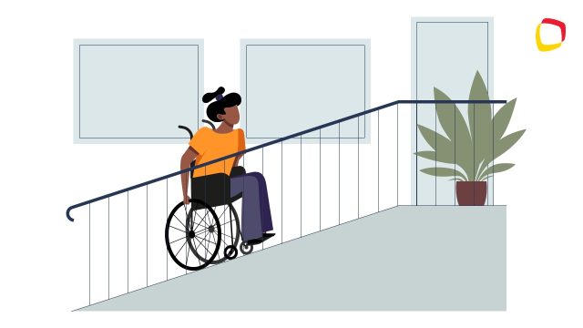 Women and Wheelchair Illustration Slide
