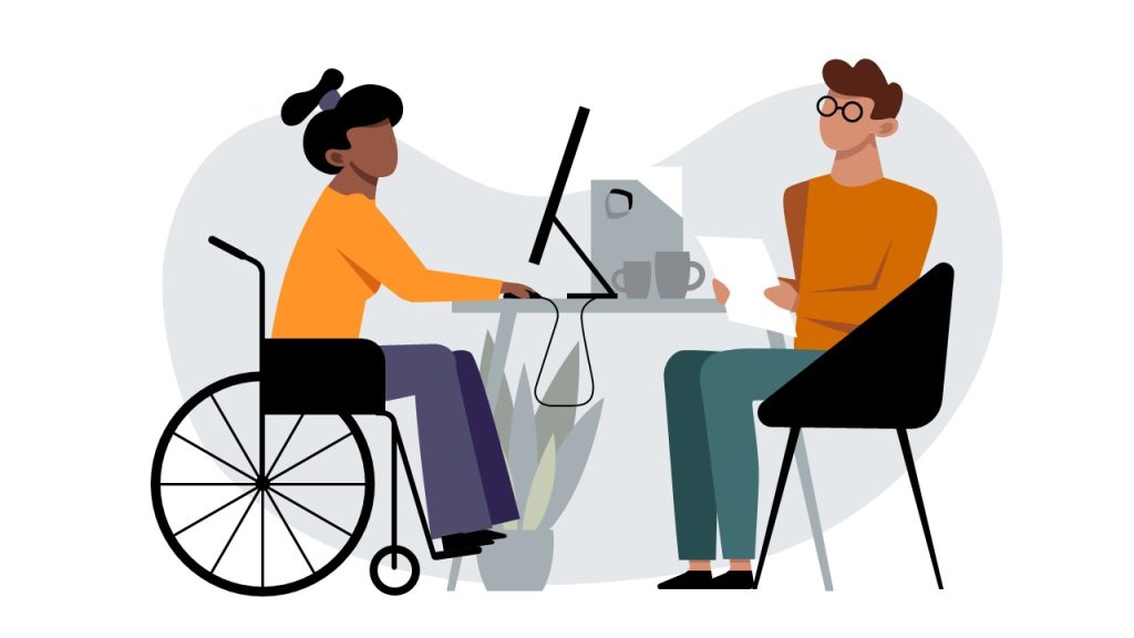 PPT Template for Diversity at Work - Slide with Two Human Illustrations ...