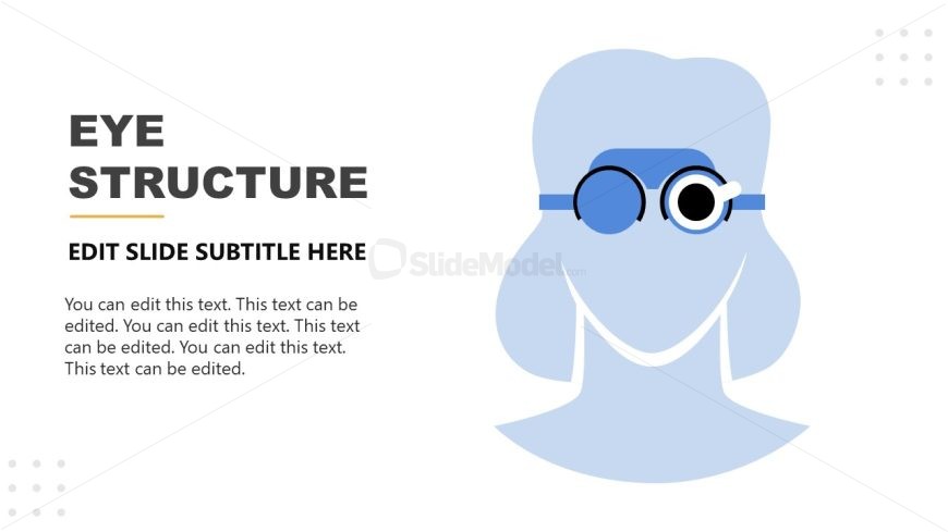 Female Head Illustration Slide for Eye Structure Presentation
