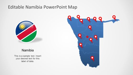 Editable Namibia PPT Map Template 