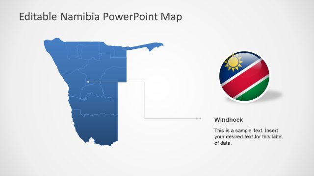 Windhoek Capital Presentation – Namibia PPT Map Template