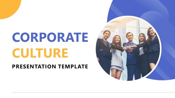 Gold Blue Corporate Culture PowerPoint Template