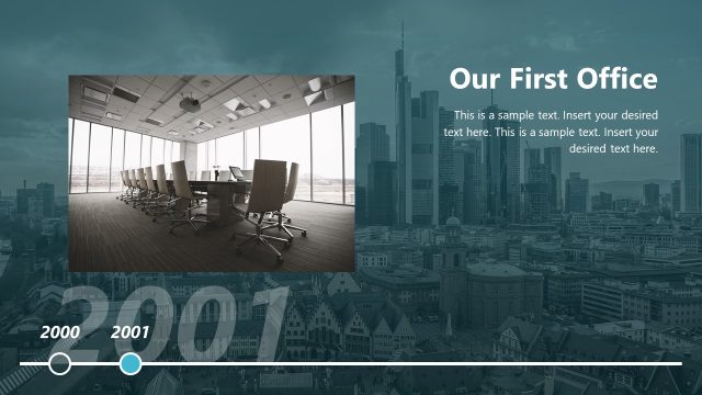 Our First Slide – Animated Corporate History Timeline Slide
