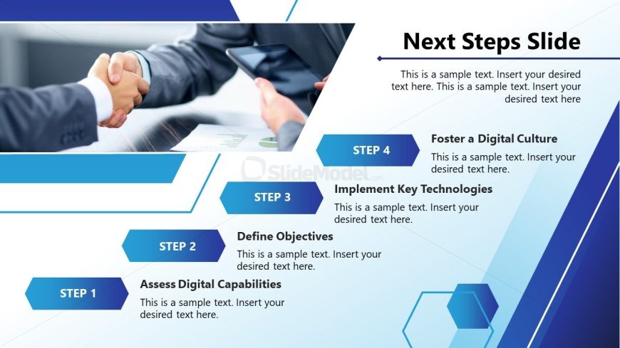 Digital Business Transformation Slide for Showing Next Steps