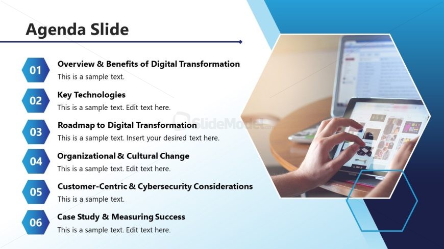 Editable Digital Business Transformation PPT Slide