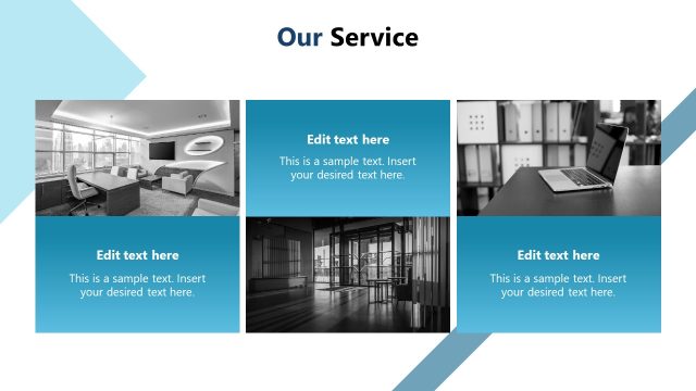 Editable Our Service Slide – Blue Business Presentation Template