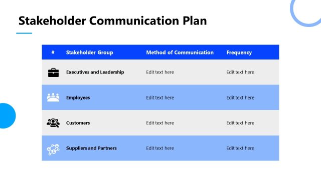 Stakeholder Communication Plan Slide