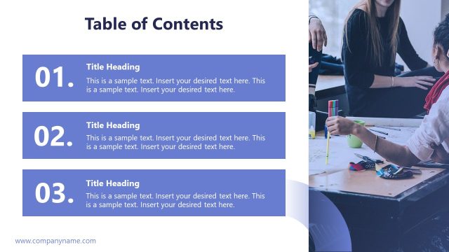 Table of Contents Slide for Presentation – Corporate Overview Template