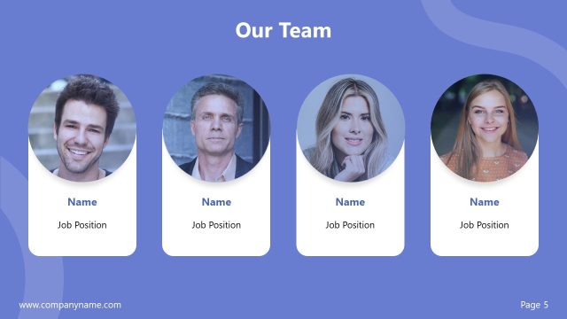 Our Team Images Slide for Company Profile Template