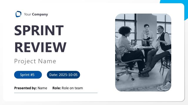 Simple Project Sprint Review PowerPoint Slide