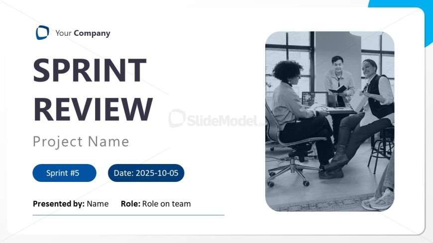 Customizable Project Sprint Review PPT Template