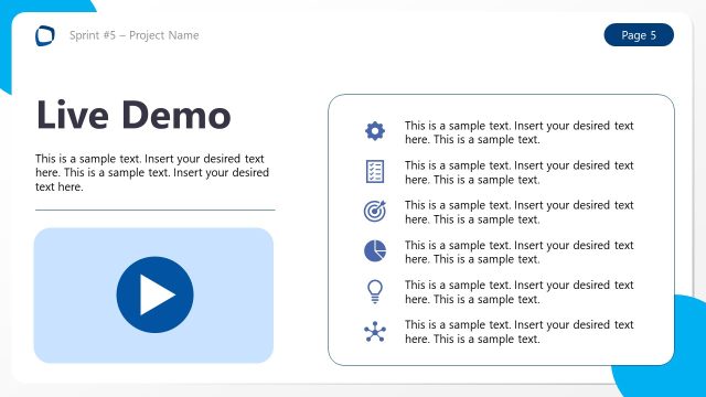 Live Demo – Project Sprint Review Slide