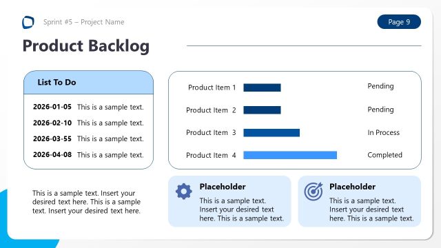Product Backlog – Project Sprint Review Slide
