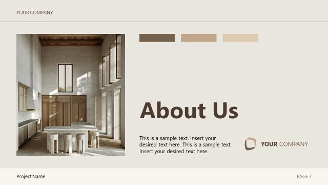 About Us Slide – Interior Design Project Proposal Slide Template