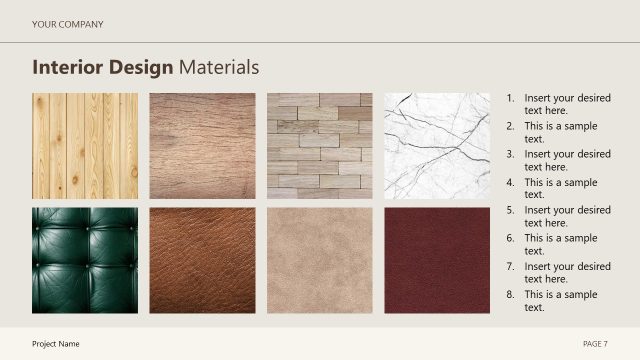 Interior Design Materials Presentation Slide