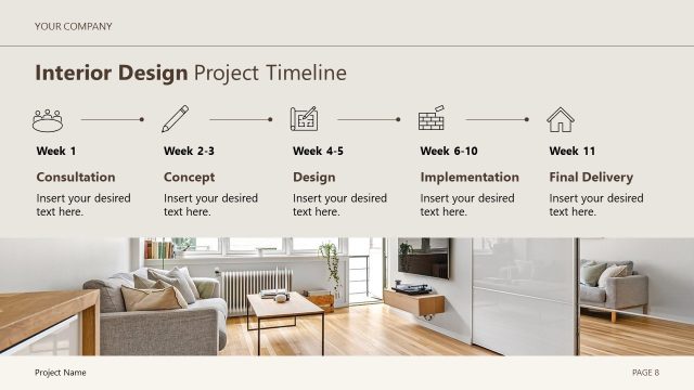 Interior Deisgn Project Timeline – Project Proposal PowerPoint Slide