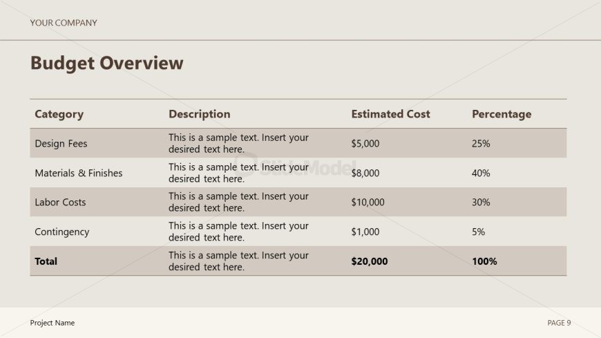 Interior Design Project Proposal Template Slide 