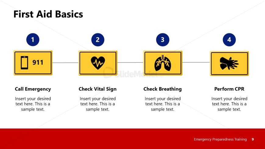 Creative Slide for First Aid Basics Presentation