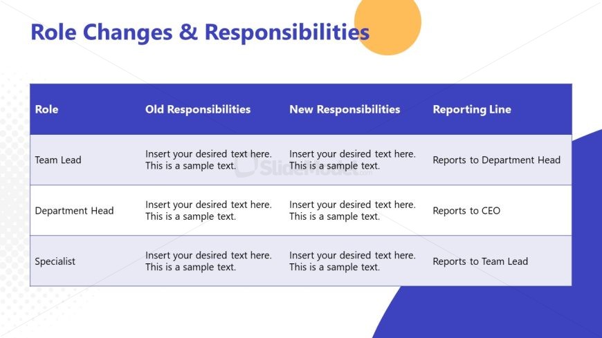 Table Diagram Slide - Team Restructuring Transition Plan PPT Slide