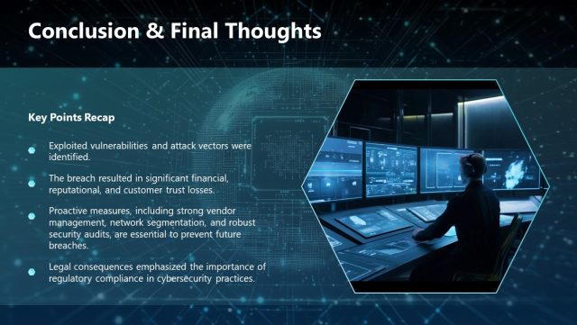 Conclusion & Final Thoughts - Cyber Security Case Study Slide - SlideModel