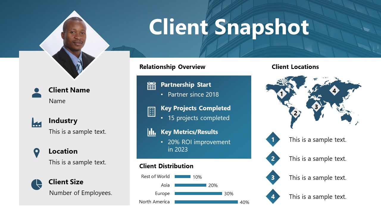 ビジネス・経済 Presentation graphics 2 Client Snapshot - Client Migration Plan Template - SlideModel
