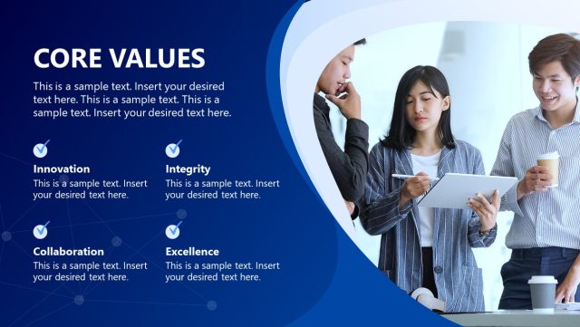 Editable Core Values Icons Slide - Business Corporate Overview Template ...