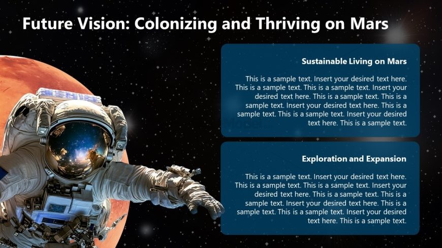 Exploring Mars PPT Template Layout