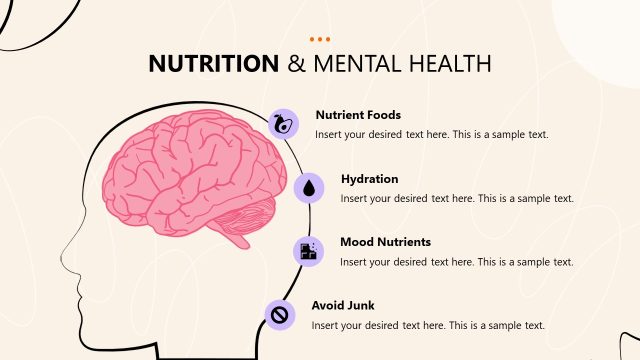 Human Head with Brain Diagram Slide fpr Nutrition