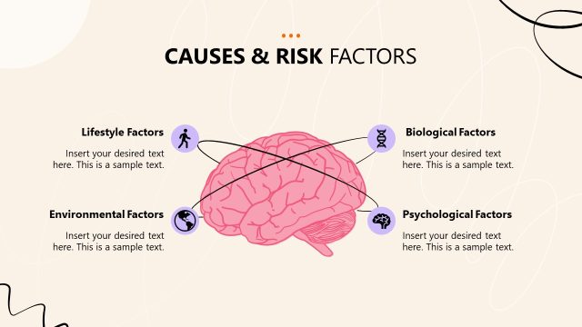 Causes & Risk Factors Slide with Brain Diagram