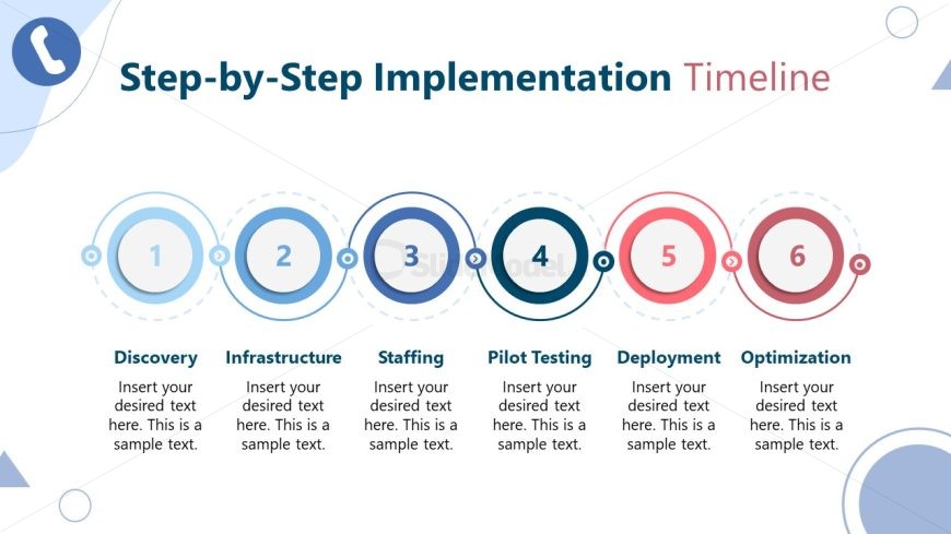 Horizontal Timeline Slide - Call Center Template