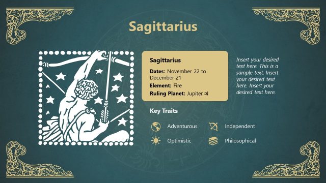 Sagittarius Sign Slide – Zodiac Signs Template