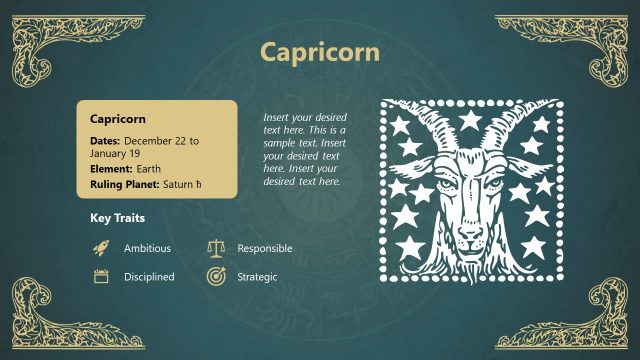 Capricon Slide – Zodiac Signs Template