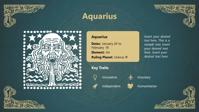Aquarius Slide – Zodiac Signs Template