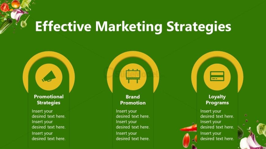 Supermarket Template Slide with Infographics