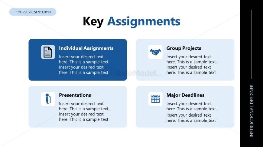 Key Assignments Slide for Course Presentation