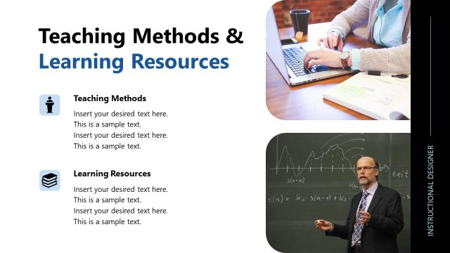 Teaching Methods & Learning Resources PPT Template Slide