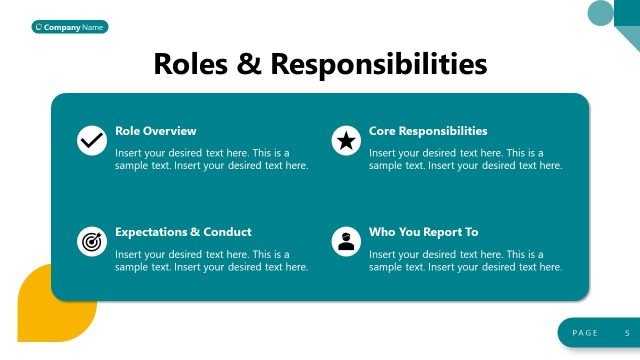 Roles & Responsibilities Slide – HR Induction Template