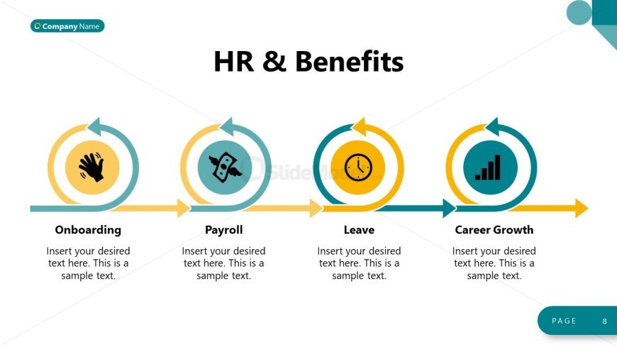 Horizontal Process Diagram Slide - HR Induction Template