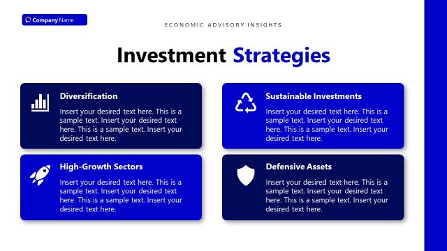 Investment Strategies Presentation Slide with Four Shapes