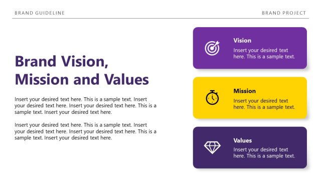 Brand Vision, Mission & Values Slide - SlideModel