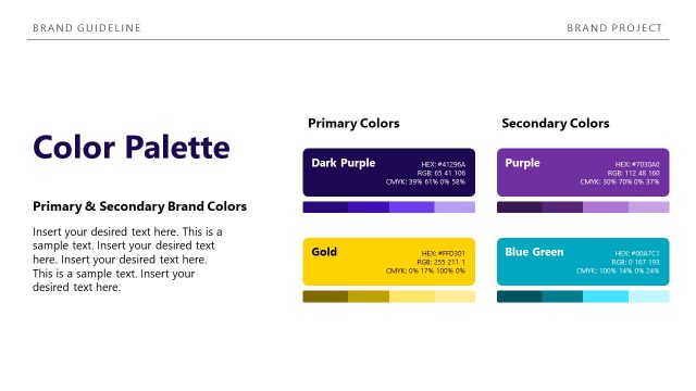 Color Palette Slide – Brand Guidelines Template
