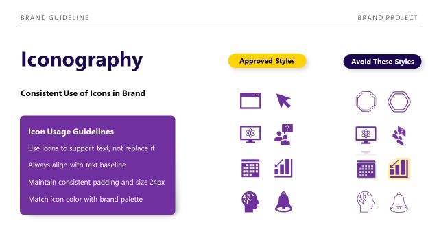 Iconography Slide with Placeholder Text