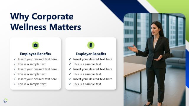 Why Corporate Wellness Matters Slide with Two Columns